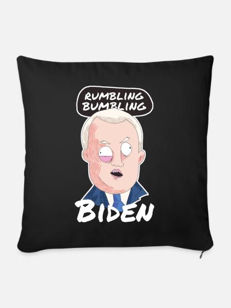 Grollender unbeholfener Joe Biden - Sofakissenbezug 45 x 45 cm - Schwarz