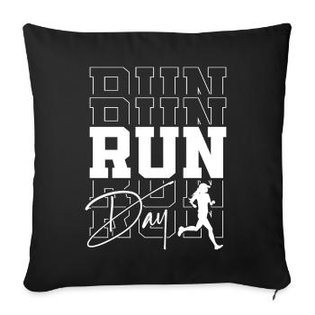 Running Runner Semi-Marathon - Housse de coussin décorative 45 x 45 cm - noir - Devant
