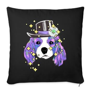 Fantasy Dog Dogs Child Children Birthday Gift - Sofa pillowcase 17,3'' x 17,3'' (45 x 45 cm) - black - Front