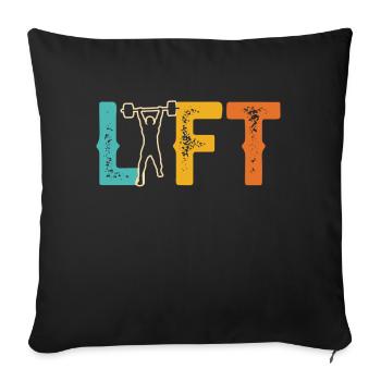 Lift Workout Weightlifting Gym Weightlifting - Housse de coussin décorative 45 x 45 cm - noir - Devant