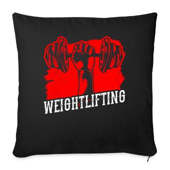 Weightlifting Fitness Workout Weightlifting Gym - Sofa pillowcase 17,3'' x 17,3'' (45 x 45 cm) - black - Front