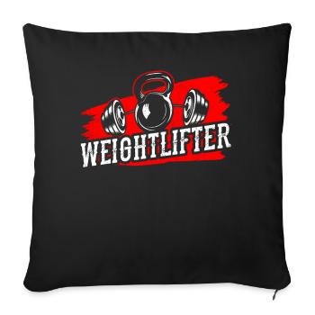 Weightlifting Fitness Gym Weightlifting Workout - Sofa pillowcase 17,3'' x 17,3'' (45 x 45 cm) - black - Front