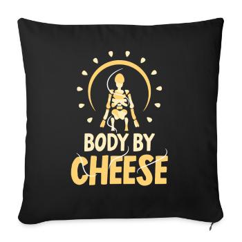 Body of cheese lover love sweet sayings - Sofa pillowcase 17,3'' x 17,3'' (45 x 45 cm) - black - Front