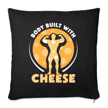 Body of cheese sweet Dear lovers sayings - Sofa pillowcase 17,3'' x 17,3'' (45 x 45 cm) - black - Front