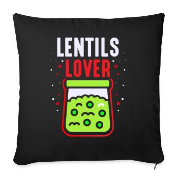 Lentil lover Lentil lover Lentil Food - Sofa pillowcase 17,3'' x 17,3'' (45 x 45 cm) - black - Front