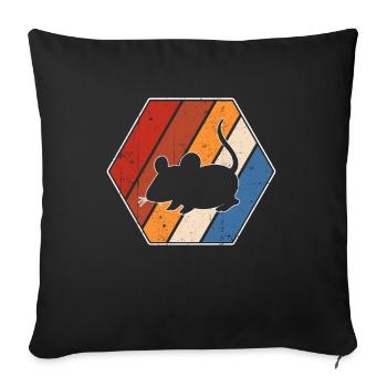 Maus Retro - Sofakissenbezug 45 x 45 cm - Schwarz - Vorne