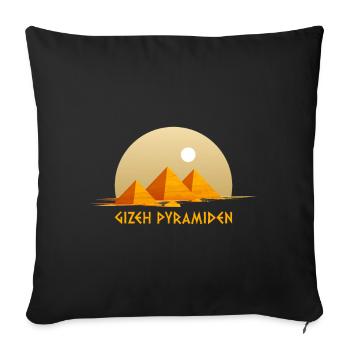 Pyramides de Gizeh Anubis Egypte Souvenir Egypte - Housse de coussin décorative 45 x 45 cm - noir - Devant