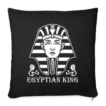 Sphinx égyptien égyptologue Anubis Pyramides Aegy - Housse de coussin décorative 45 x 45 cm - noir - Devant