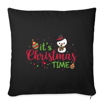 Christmas Snowman Christmas Pear Gingerbread - Sofa pillowcase 17,3'' x 17,3'' (45 x 45 cm) - black - Front