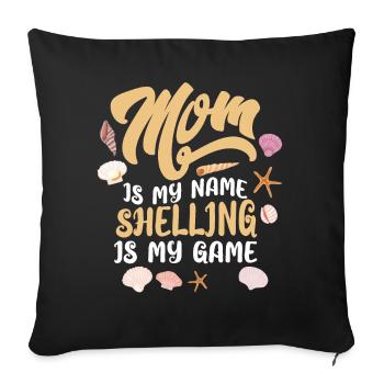 Mama is my name Peeling is my game shell - Sofa pillowcase 17,3'' x 17,3'' (45 x 45 cm) - black - Front