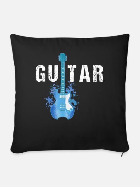 Gitarrenstringmusiker Akustischer Elektrist Gitarr - Sofakissenbezug 45 x 45 cm - Schwarz