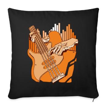 Bassgitarrist Bassist String Instrument Musik - Sofakissenbezug 45 x 45 cm - Schwarz - Vorne