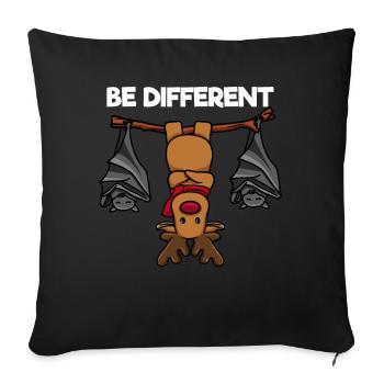 Soyez différent renne sur un arbre avec des chauves-souris - Housse de coussin décorative 45 x 45 cm - noir - Devant