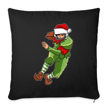 Football Elf Santa Claus - Sofa pillowcase 17,3'' x 17,3'' (45 x 45 cm) - black - Front