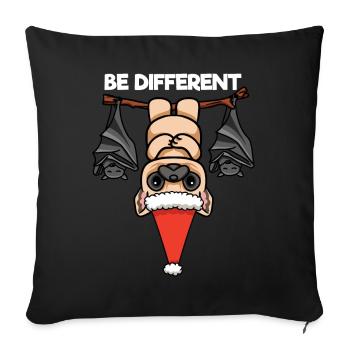 Soyez différent Pug Bat Père Noël - Housse de coussin décorative 45 x 45 cm - noir - Devant