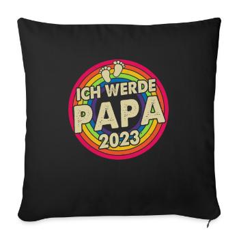 Ich Werde Papa 2023 - Sofakissenbezug 45 x 45 cm - Schwarz - Vorne