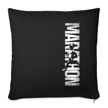 Running Runner Semi-Marathon - Housse de coussin décorative 45 x 45 cm - noir - Devant