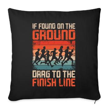 Running Runner Semi-Marathon - Housse de coussin décorative 45 x 45 cm - noir - Devant