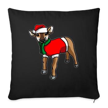 Antilope en costume de Noël - Housse de coussin décorative 45 x 45 cm - noir - Devant