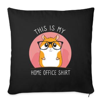 Ceci est ma chemise de bureau à domicile Hamster bureau à domicile - Housse de coussin décorative 45 x 45 cm - noir - Devant