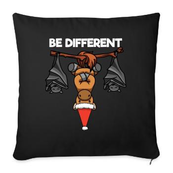 Soyez différent Pony Bat Père Noël - Housse de coussin décorative 45 x 45 cm - noir - Devant