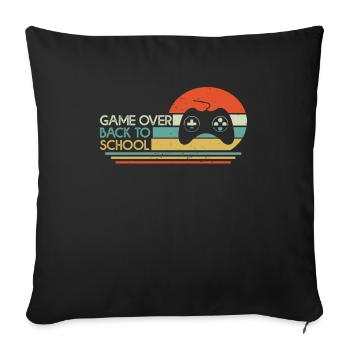 School Child Start Game Over First Day of School - Sofa pillowcase 17,3'' x 17,3'' (45 x 45 cm) - black - Front