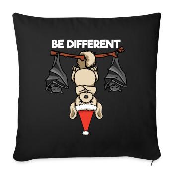 Soyez différent Chauve-souris Labrador Père Noël - Housse de coussin décorative 45 x 45 cm - noir - Devant