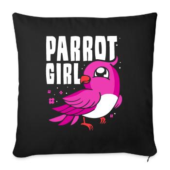 Parrot Girl Parrot Pet Cute Animal - Sofa pillowcase 17,3'' x 17,3'' (45 x 45 cm) - black - Front