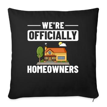 Home Home House Purchase Property - Sofa pillowcase 17,3'' x 17,3'' (45 x 45 cm) - black - Front