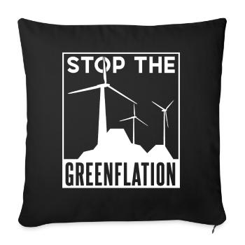 Stop Greenflation Green Inflation Energie - Housse de coussin décorative 45 x 45 cm - noir - Devant