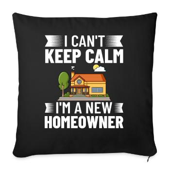 Home Home House Purchase Property - Sofa pillowcase 17,3'' x 17,3'' (45 x 45 cm) - black - Front