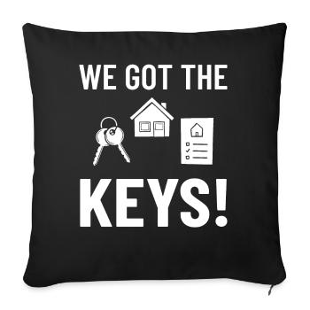 Home Home House Purchase Property - Sofa pillowcase 17,3'' x 17,3'' (45 x 45 cm) - black - Front