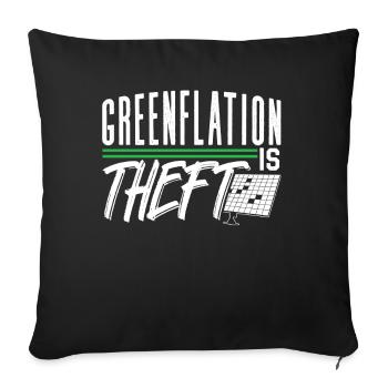 Greenflation is theft green energy inflation - Sofa pillowcase 17,3'' x 17,3'' (45 x 45 cm) - black - Front
