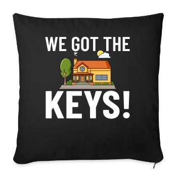 Home Home House Purchase Property - Sofa pillowcase 17,3'' x 17,3'' (45 x 45 cm) - black - Front