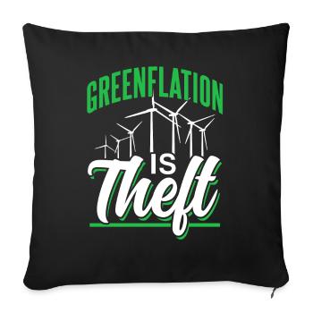 Greenflation is theft inflation energy green - Sofa pillowcase 17,3'' x 17,3'' (45 x 45 cm) - black - Front