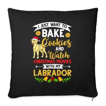 Labrador Retriever Dog Puppy Owner Christmas - Sofa pillowcase 17,3'' x 17,3'' (45 x 45 cm) - black - Front