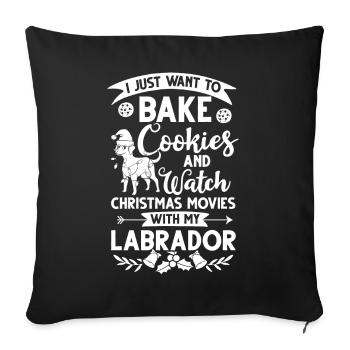 Labrador Retriever Dog Puppy Owner Christmas - Sofa pillowcase 17,3'' x 17,3'' (45 x 45 cm) - black - Front