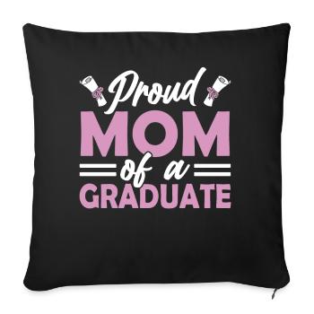 Fière mère d’un diplômé diplômé - Housse de coussin décorative 45 x 45 cm - noir - Devant