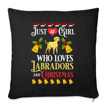 Labrador Retriever Dog Puppy Owner Christmas - Sofa pillowcase 17,3'' x 17,3'' (45 x 45 cm) - black - Front
