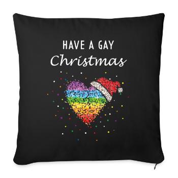 Noël Gay Gay LGBTQ Gay Saint-Nicolas - Housse de coussin décorative 45 x 45 cm - noir - Devant