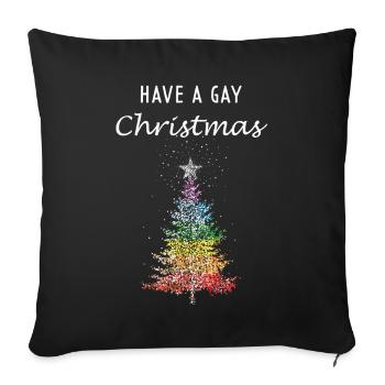 Gay Christmas Christmas Tree Christmas Party Homo - Housse de coussin décorative 45 x 45 cm - noir - Devant