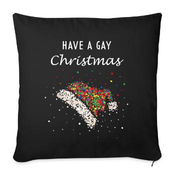 Gay Christmas Hat Christmas Party - Sofa pillowcase 17,3'' x 17,3'' (45 x 45 cm) - black - Front