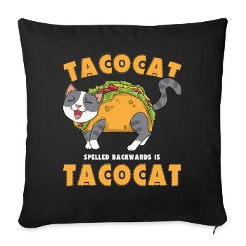 Tacocat Spelled Backward Is Tacocat I Love Cats - Sofa pillowcase 17,3'' x 17,3'' (45 x 45 cm) - black - Front
