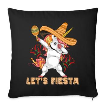 Cinco De Mayo Party Cute Dabbing Mexican Unicorn - Sofa pillowcase 17,3'' x 17,3'' (45 x 45 cm) - black - Front