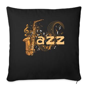 Musik Jazz Saxophon Musiker Saxophonist - Sofakissenbezug 45 x 45 cm - Schwarz - Vorne