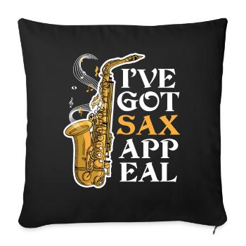 Ich habe SAX Appeal Lustige Saxophonmusik - Sofakissenbezug 45 x 45 cm - Schwarz - Vorne