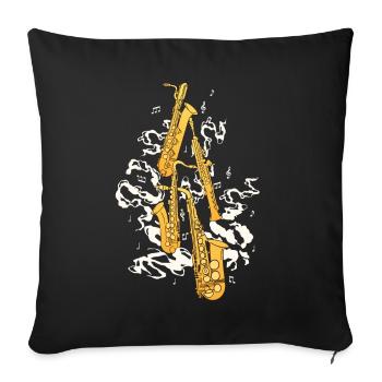 Saxophonspieler Jazzmusiker Saxophonist - Sofakissenbezug 45 x 45 cm - Schwarz - Vorne