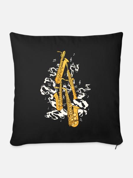 Saxophonspieler Jazzmusiker Saxophonist - Sofakissenbezug 45 x 45 cm - Schwarz