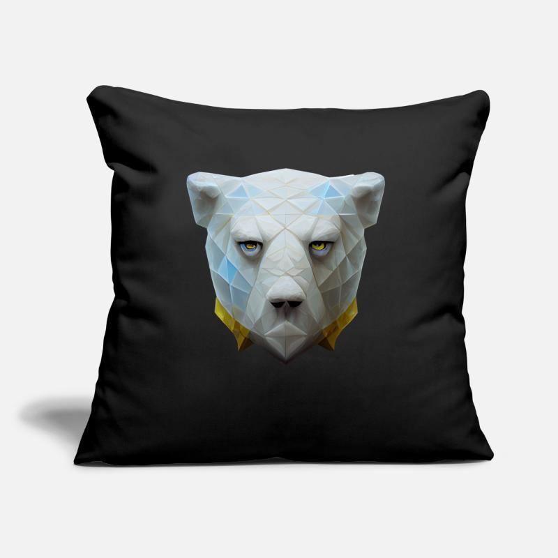 Polygon -Eisbärkopf niedrig Poly Sofakissenbezug 45 x 45 cm