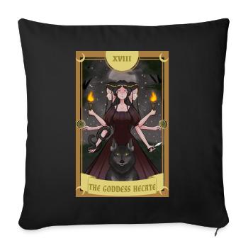Anime Tarot Card Göttin Hecate Okkult Gothic Hexe - Sofakissenbezug 45 x 45 cm - Schwarz - Vorne